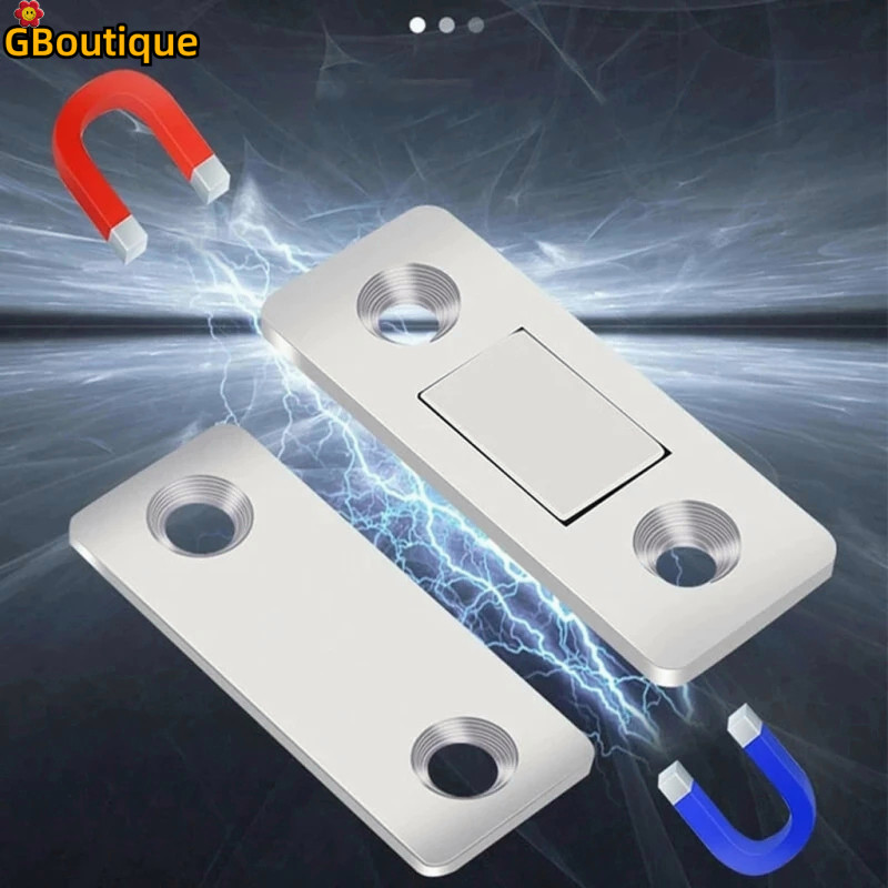 Punch Free Cabinet Lock Magnet Stainless Steel Magnetic Catches Anti ...