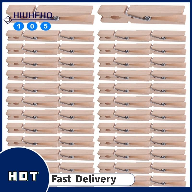 【Hiuhfhq105】Clothes Pins Heavy Duty Outdoor with Spring, Wooden ...