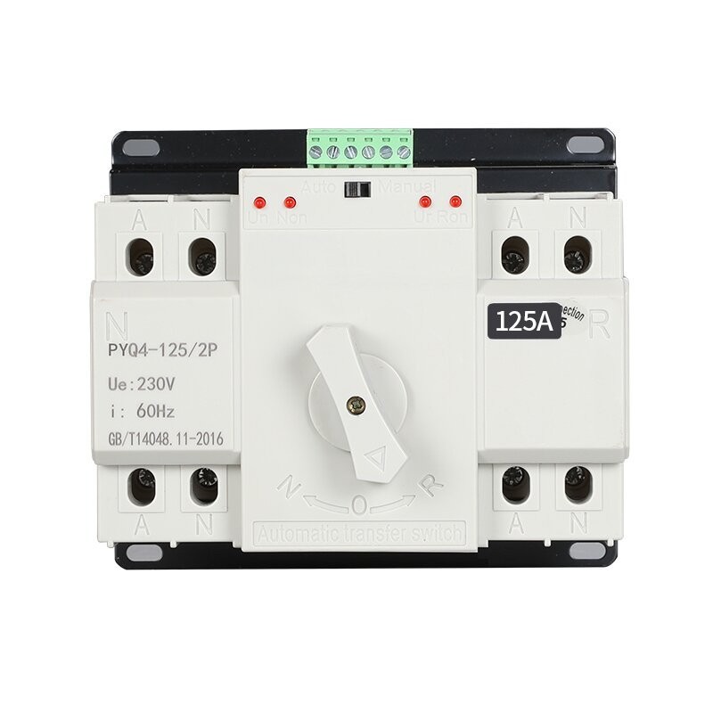 ATS 2P 125A 230V Micro Circuit Breaker Dual Power Automatic transfer ...