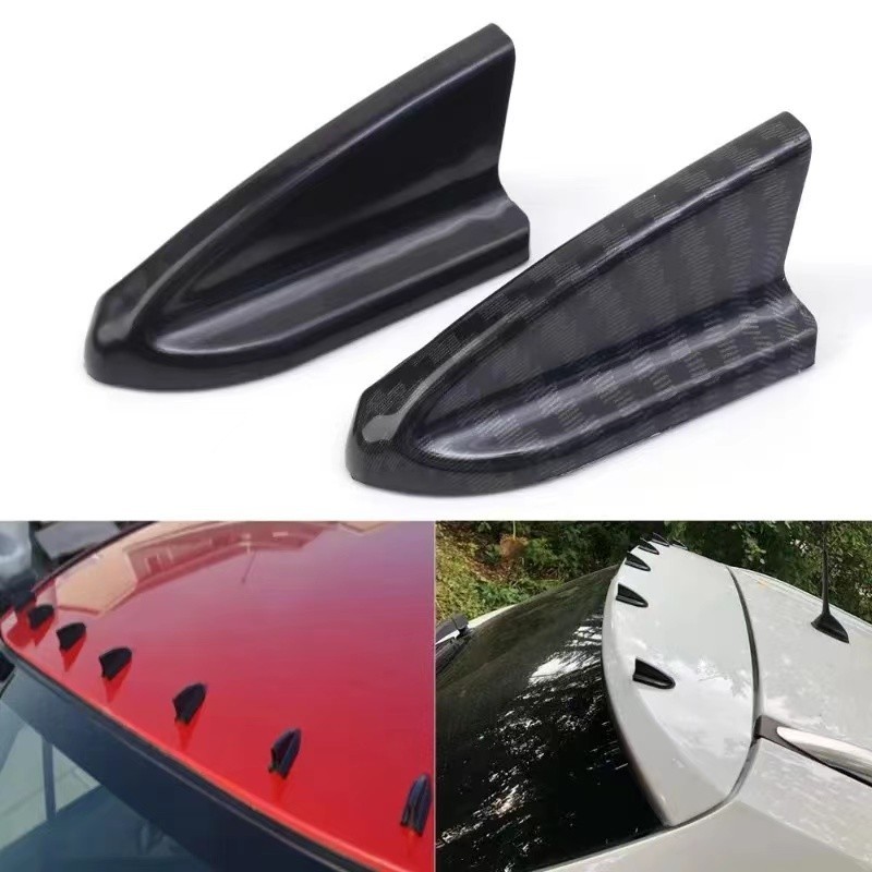 2pcs UV-protected Weatherproof Black Car EVO-Style PP Roof Shark Fins ...