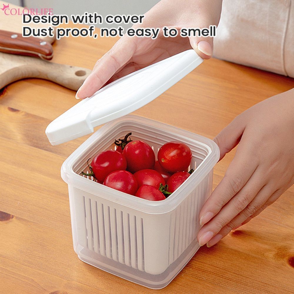Double-layer Fresh-Keeping Design Draining Box Kitchen Storage Tool ...