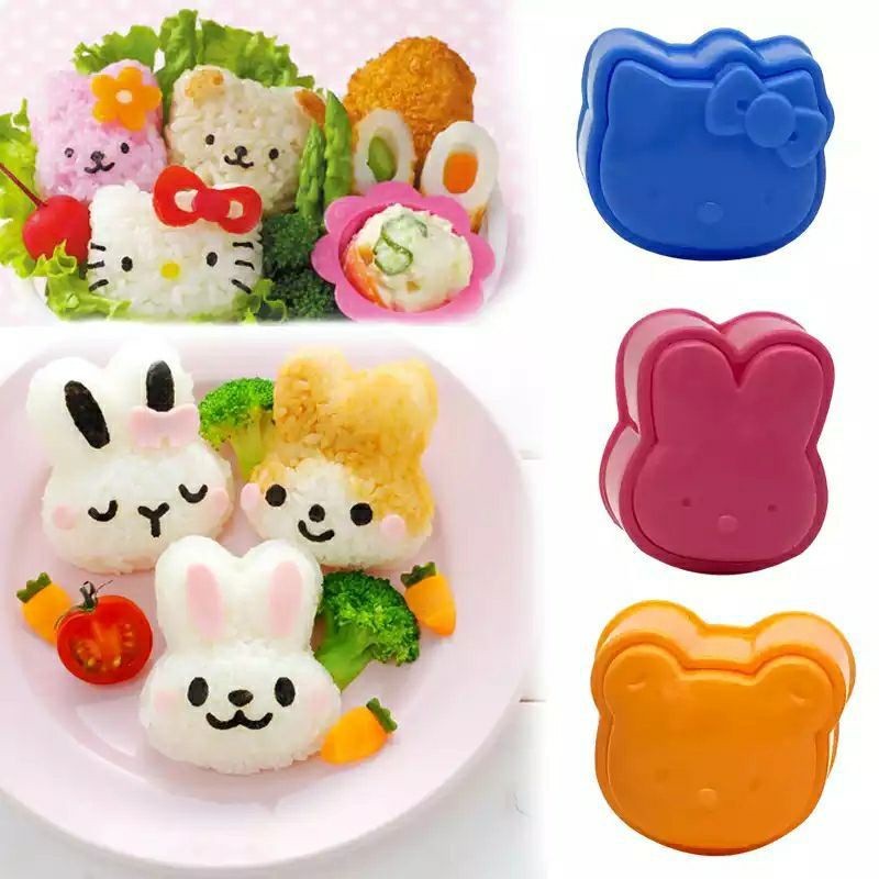 Bento Rice Mold 3in1 Rice Mold Bento Decoration Children's Lunch Tools ...