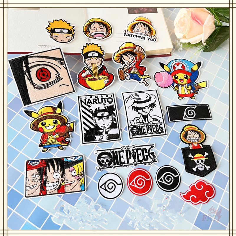 ♥ Anime：Naruto & One Piece Iron-On Patch ♥ 1Pc Luffy Chopper Akatsuki ...