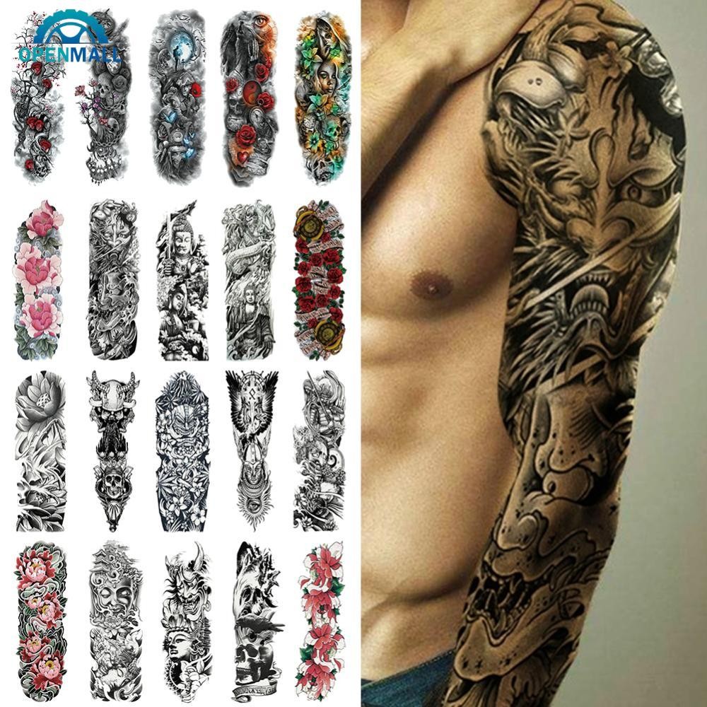 OPENMALL 1 Sheet Waterproof Unisex Temporary Tattoo Sticker Large Full ...