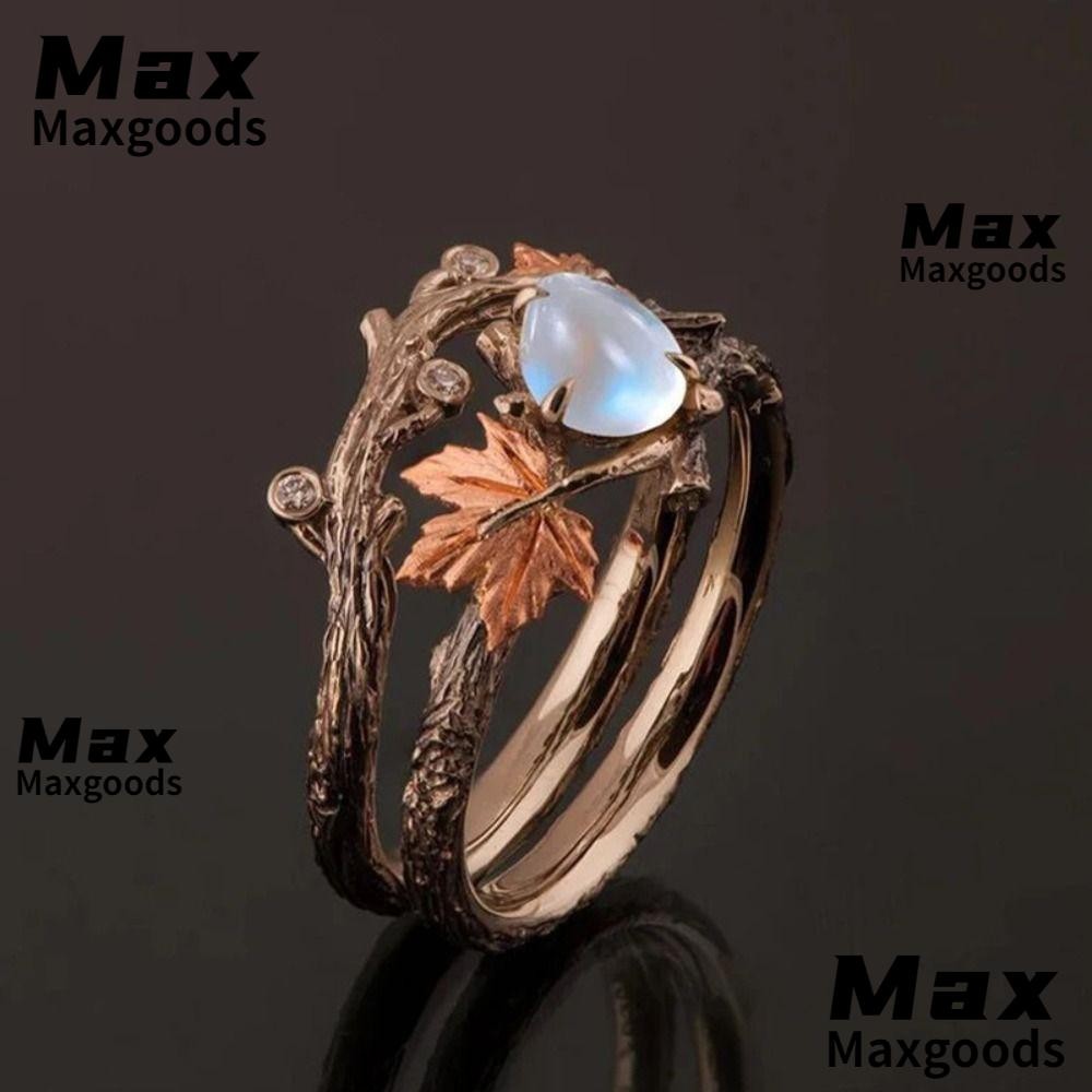 MAXG Maple Leaf Rings, Gold Zinc Alloy Tree Branch Ring, Vintage Design ...