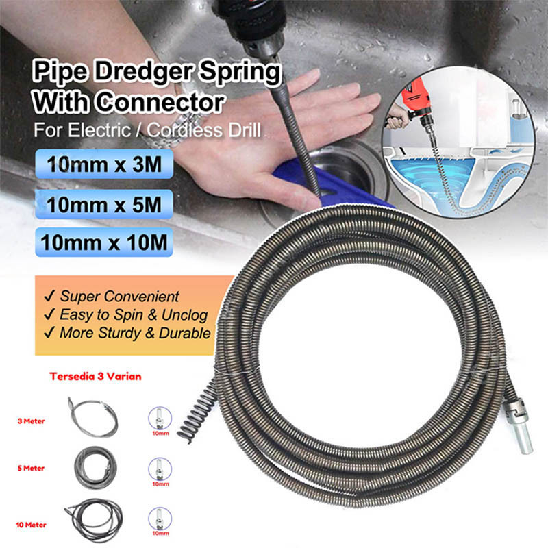 Clogged Drain Cleaning Wire Clamp Tool Drill Adapter Water Pipe Sink ...