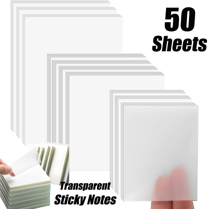 Transparent Sticky Notes / Waterproof Clear Memo Pad Posted It ...