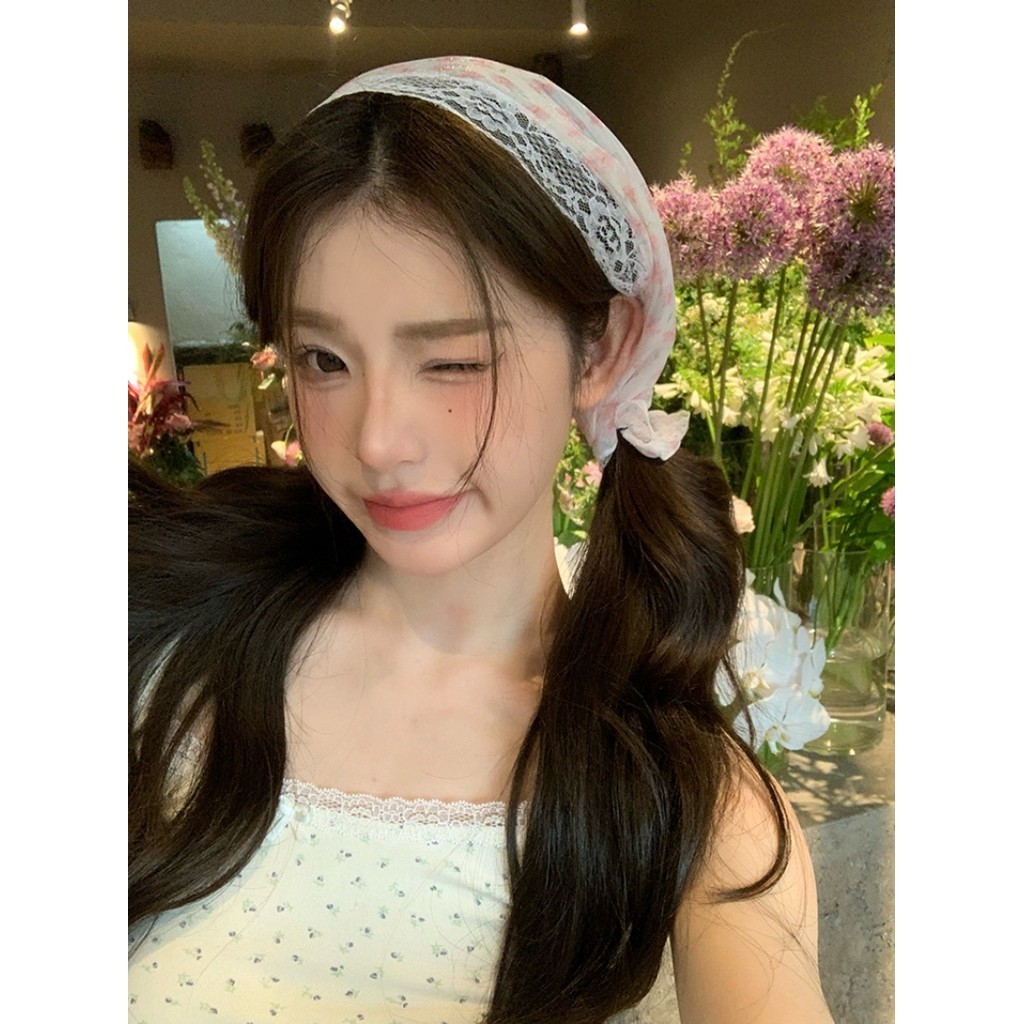 6Colors Women Floral Printed Turban Head Kerchief Lattice Hair Bandana ...