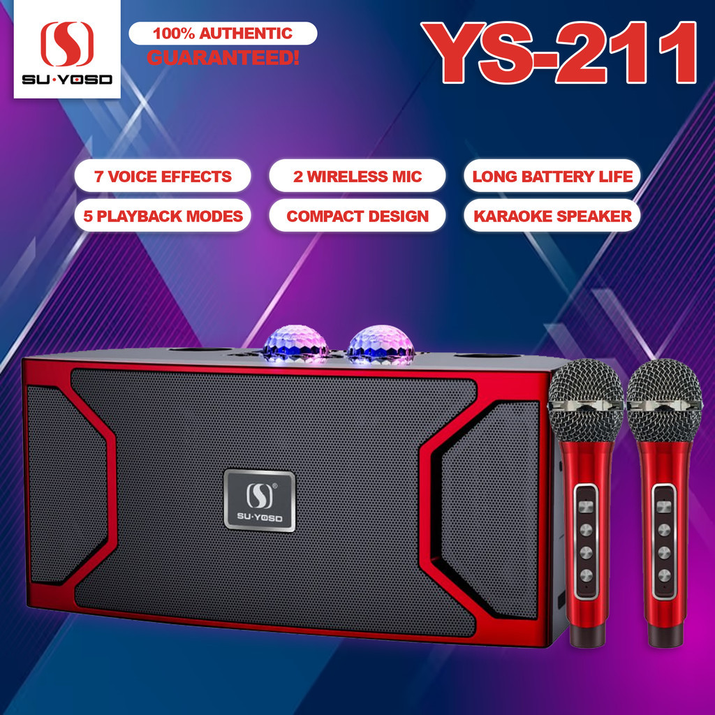 Portable Karaoke Speaker Bluetooth With Dual Wireless Microphone RGB ...