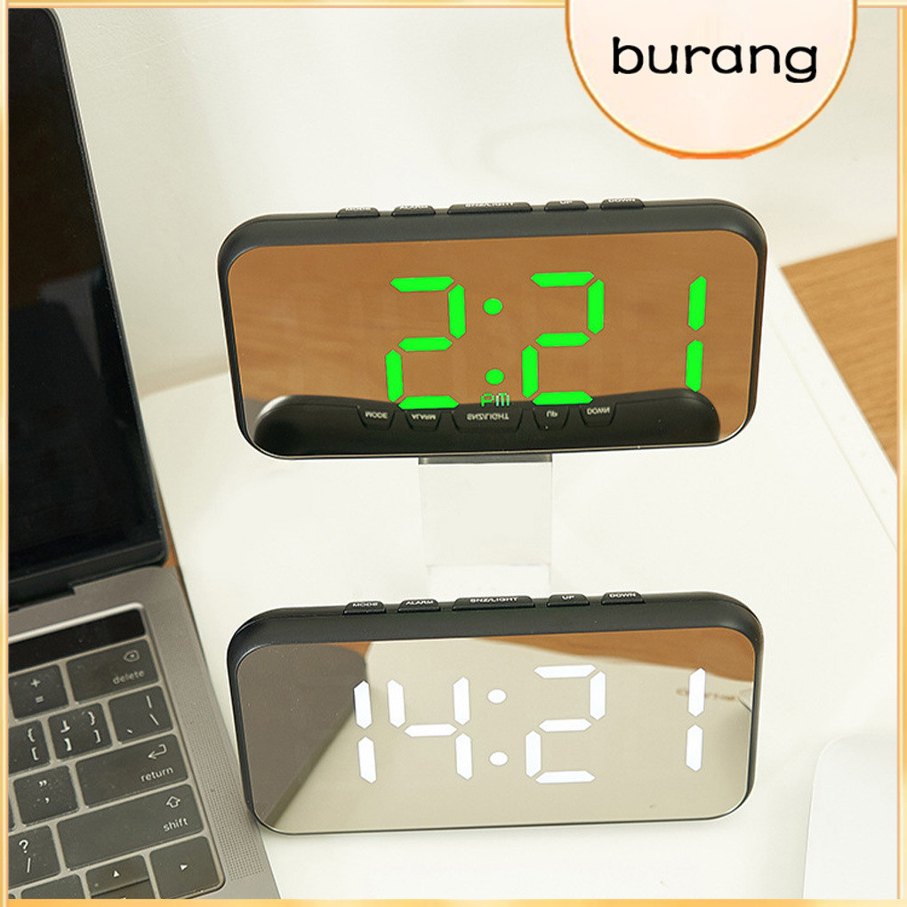 1/2 Alarm Clock LED Digital Temperature Display Adjustable Thermometer ...