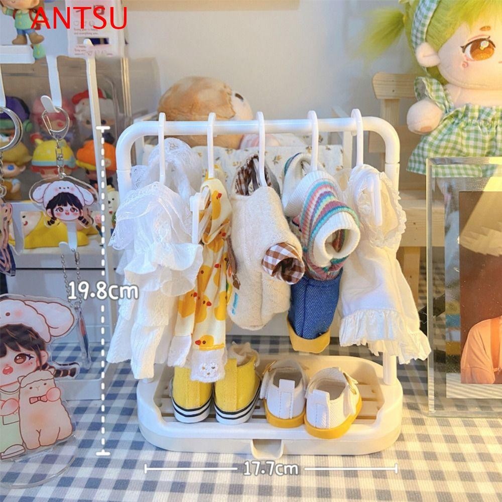 ANTSU Doll Clothes Hanger, Mini Plastic Dolls Clothes Storage Rack ...