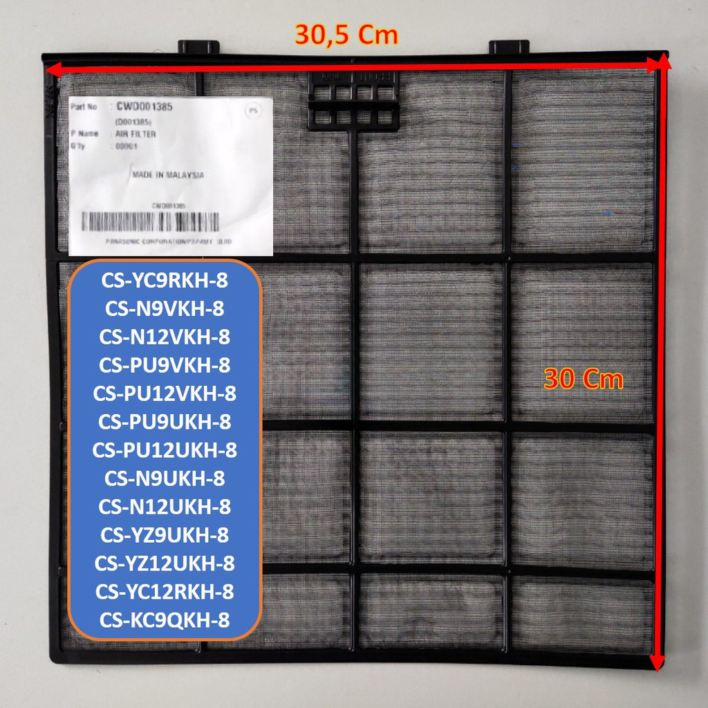 [Genuine] Panasonic Air-Conditioner Filter Mesh model N9.12 VKH / / Pu9 ...