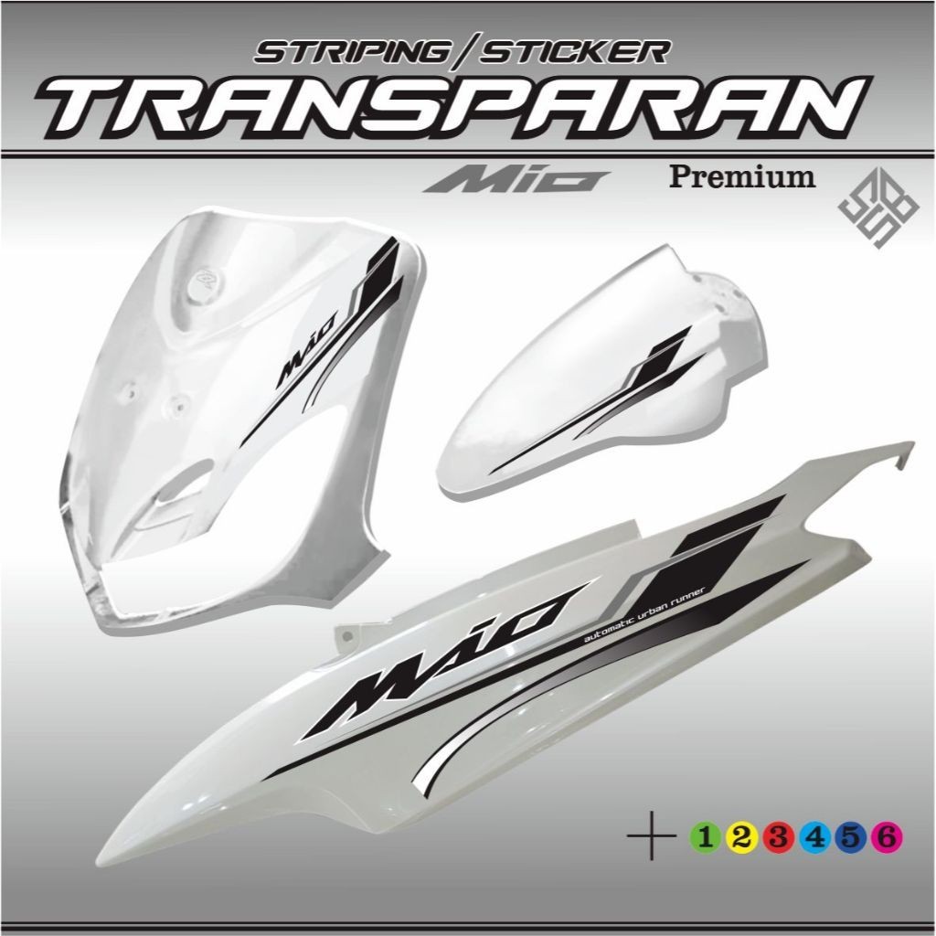 Mio OLD MIO SMILE Stickers Transparent STRIPING Variations MIO STRIPING ...