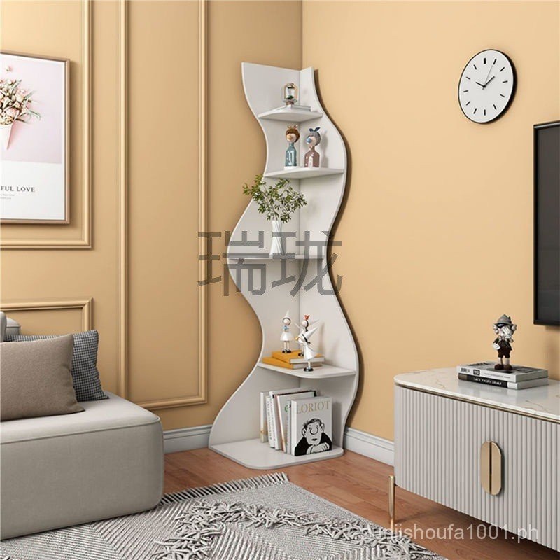 Creative Floor Corner Cabinet Storage Rack Living Room Triangle Side ...