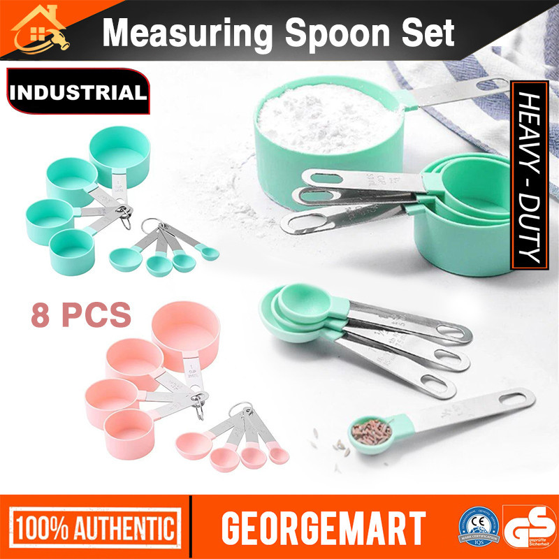 8PCS/Set stainless steel Measuring Cups with Spoons Kitchen Utensil ...