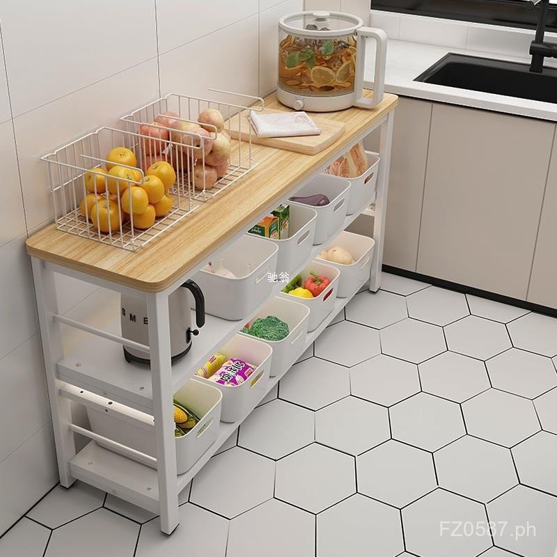 Storage Rack Workbench Meal Preparation Kitchen Slicer Table H Long ...