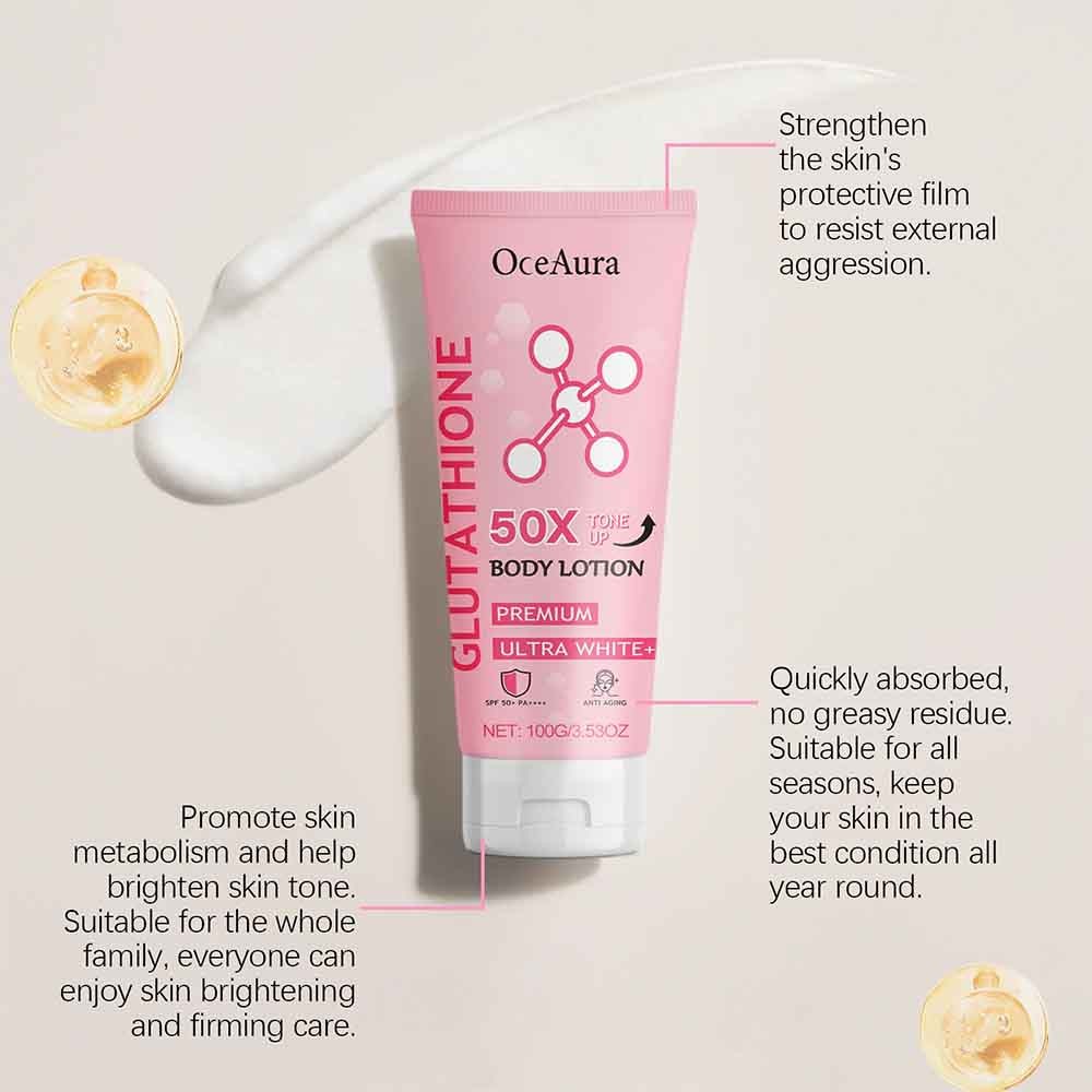 oceaura glutathione body lotion Skin Tone Up Brighten Whitening Deep Hydration Moisture Niacinamide Body aging moisturizer moisturizes skin OceAura Glutathione Body Lotion -