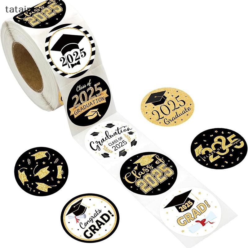 tatain Graduation Stickers Class Of 2025 500Pcs Grad Favor Label Class ...