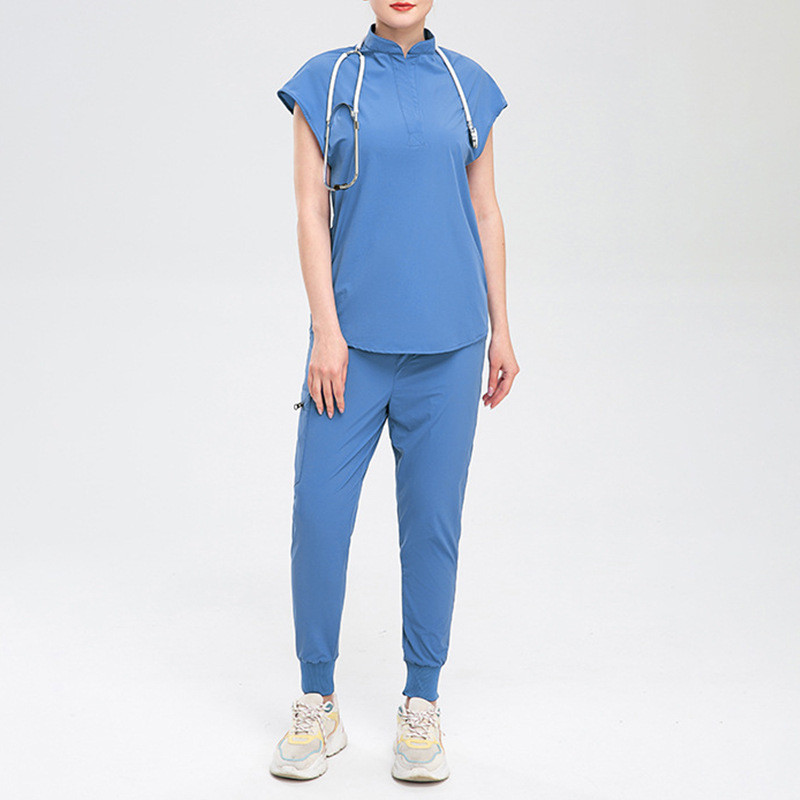 2024 Fashion Elastic Wrinkle Resistant Breathable Scrub Suit Set with ...