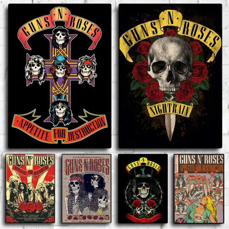 Vintage Rock Music Band G-Guns N Roses POSTER Wall Pictures For Living ...