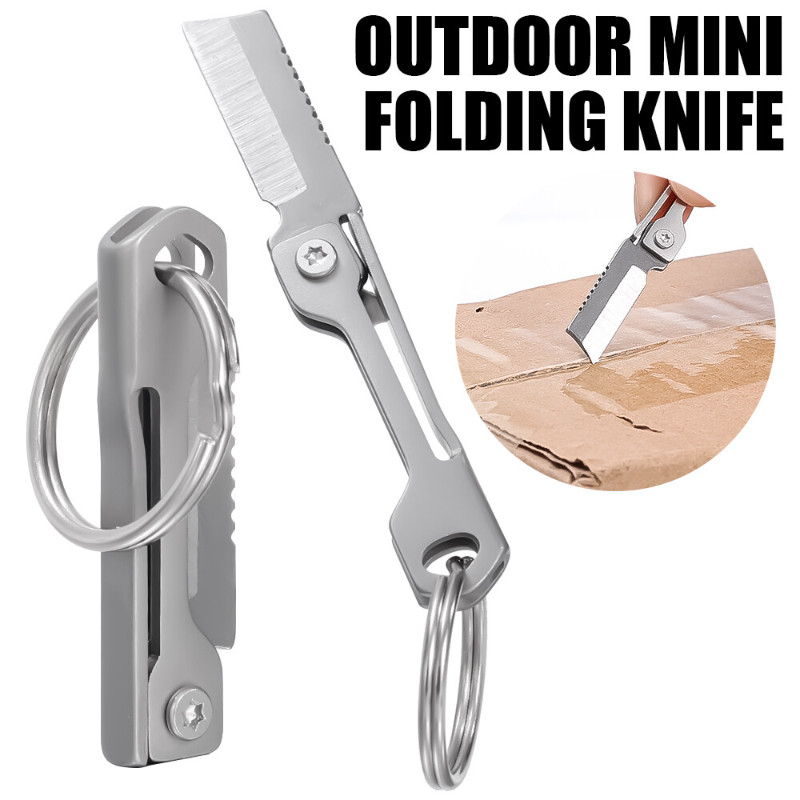 GG+Stainless Steel Mini Folding Keychain EDC Pocket Utility Cutting ...