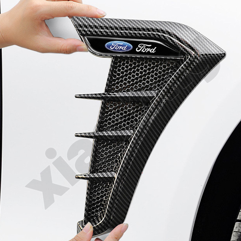 High quality 2pcs Carbon Fiber Car Fender Decoration Side Blade Badge ...