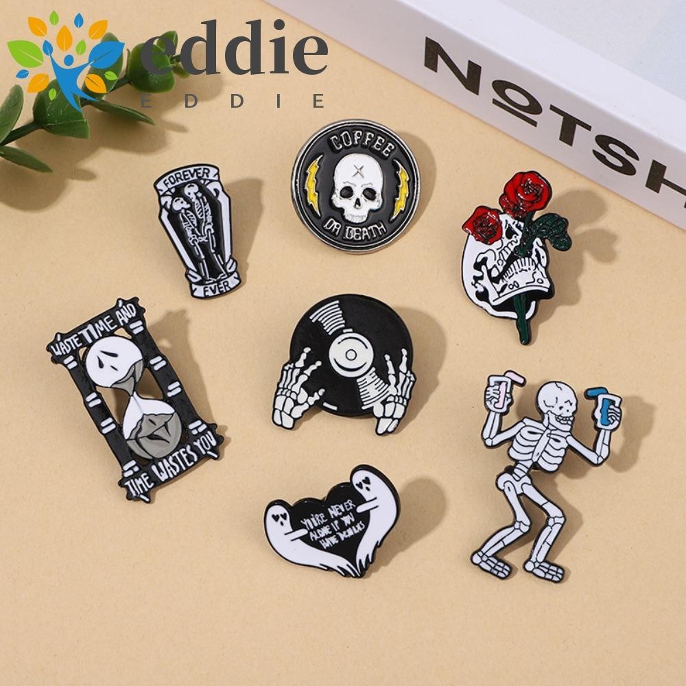 26EDIE Halloween Lapel Pins, Vintage Punk Skull Brooch, Gothic Spooky ...