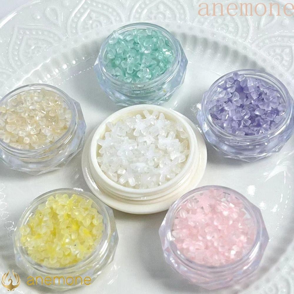 Anemone 100pcs Mini Small Flower Nail Jewelry, 3d Kawaii Five-petal 