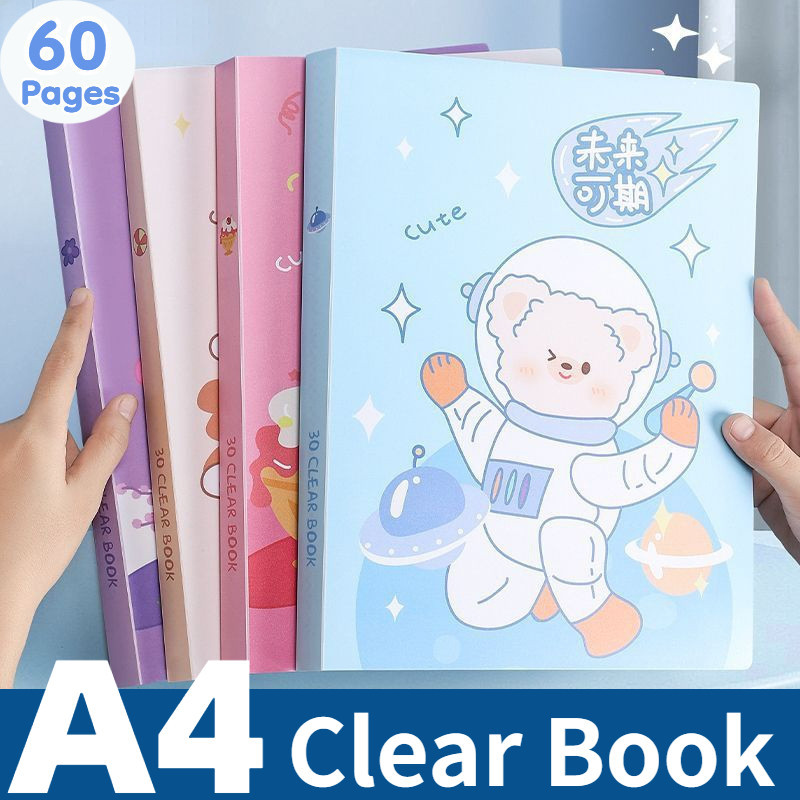 A4 Clear Book Folder File Organizer Clear Folder Presentation Book 60 ...