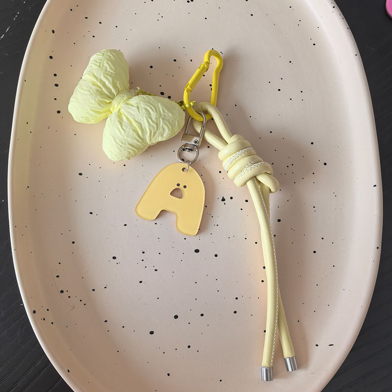 Customized Letter Keychain Acrylic Bow Letter Hanging Rope Pendant For ...