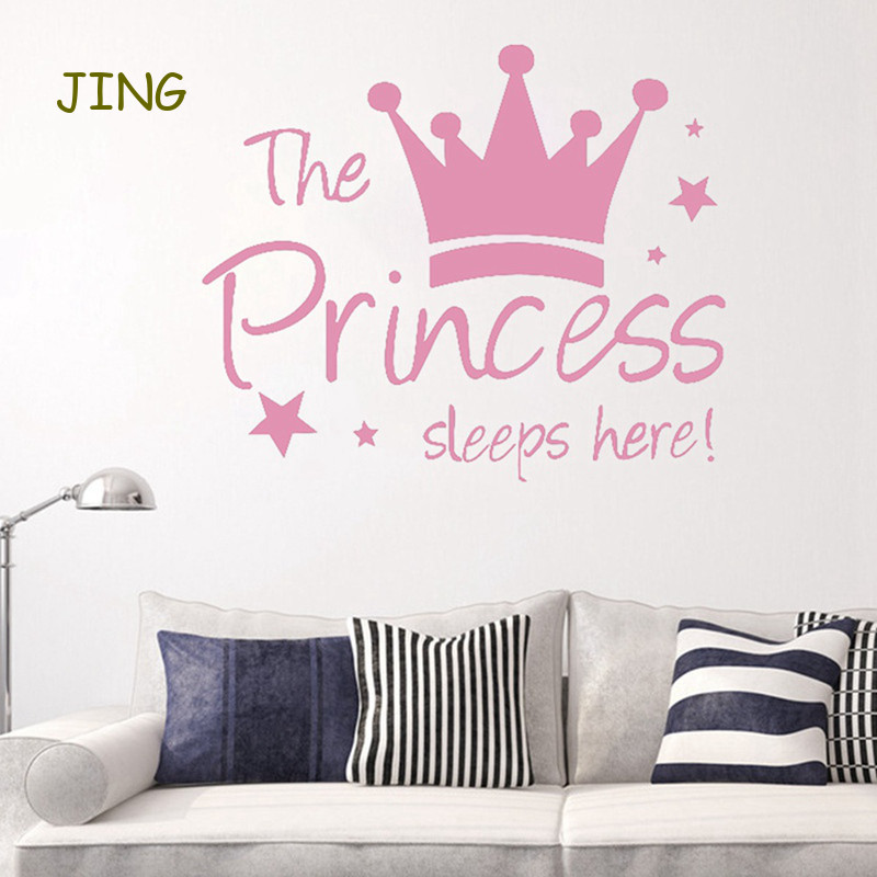 Pink Princess Crown Wall Sticker Decal Mural Wallpaper Decor for Baby ...