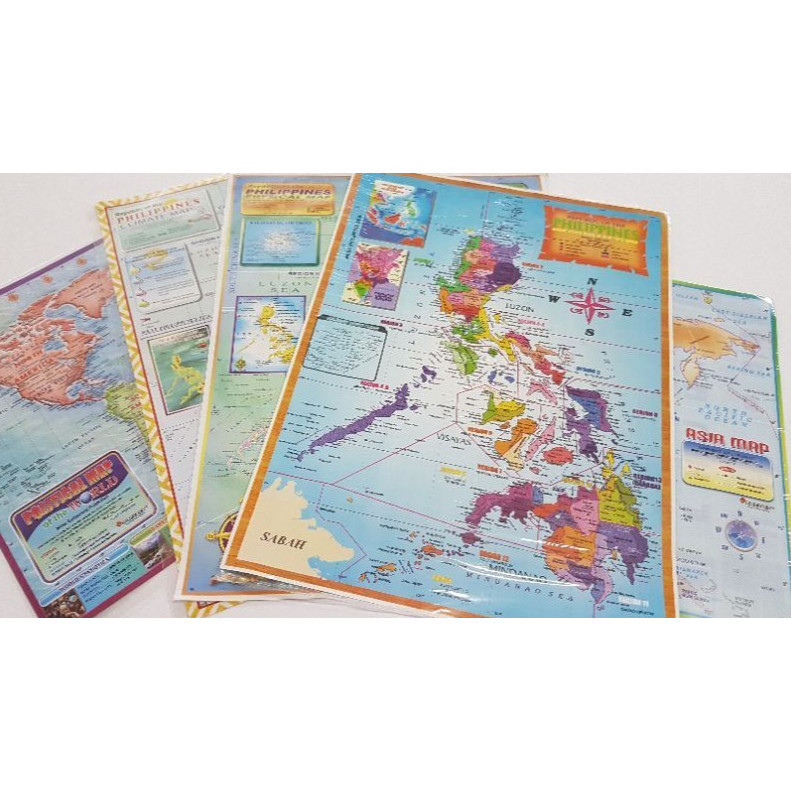 1pcs Map with plastic (Philippine map, Asia map and Worldmap ,periodic ...