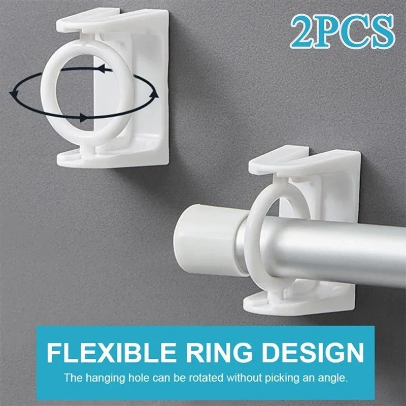 Self Adhesive Curtain Rod Bracket, Hook, Hole Less Adjustable Wall ...