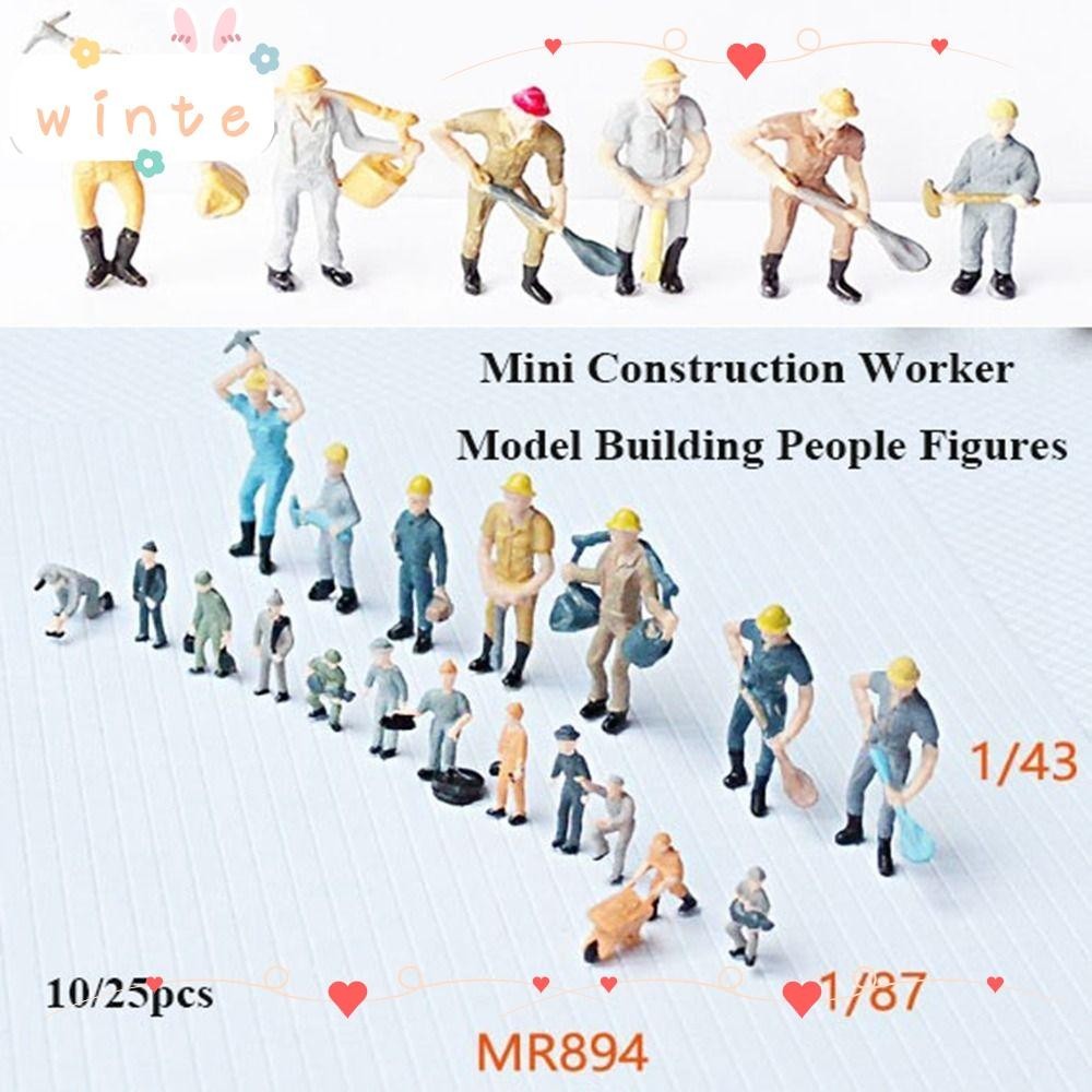 WINTE 10/25pcs Building People Figures, Plastic Mini Construction ...