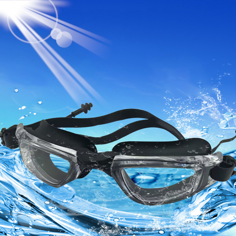 Men's and women's adult silicone swimming goggles waterproof anti-fog ...