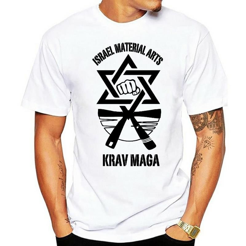 Maglietta Uomo 100% Cotone Krav Maga Israel – Teschio Creativo, Stampa Durevole, Girocollo, Manica Corta, Taglie S-3XL, Nero