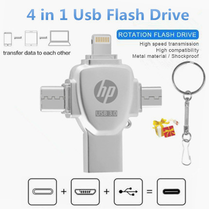 HP Otg Pen Drive 1TB in Usb Memory Stick 512GB Usb Flash Drive 256GB  Type-C Pendrive ​For iPhone