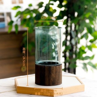 Vase Ins Wind DIY Wooden Pallet Light Luxury Clearance Base Glass Vase