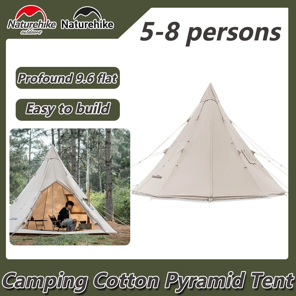 Naturehike Profound 9.6 Camping Cotton Pyramid Tent Big Space 58