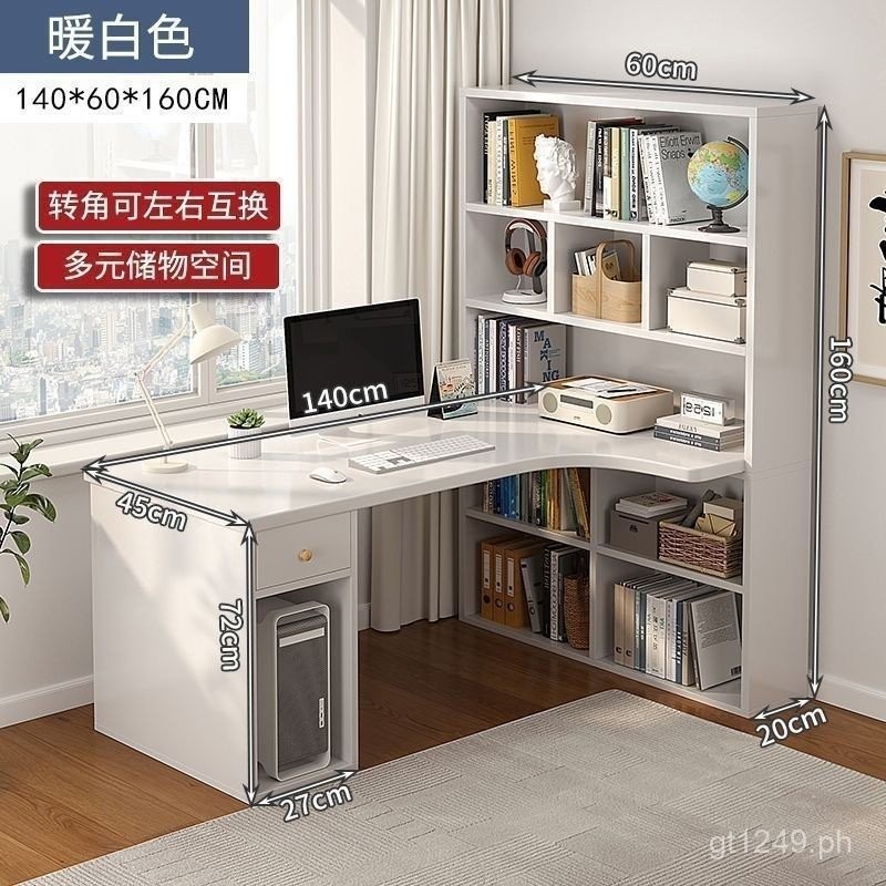 Study Desk Combination Desktop Integrated Corner Bookshelf Simple ...