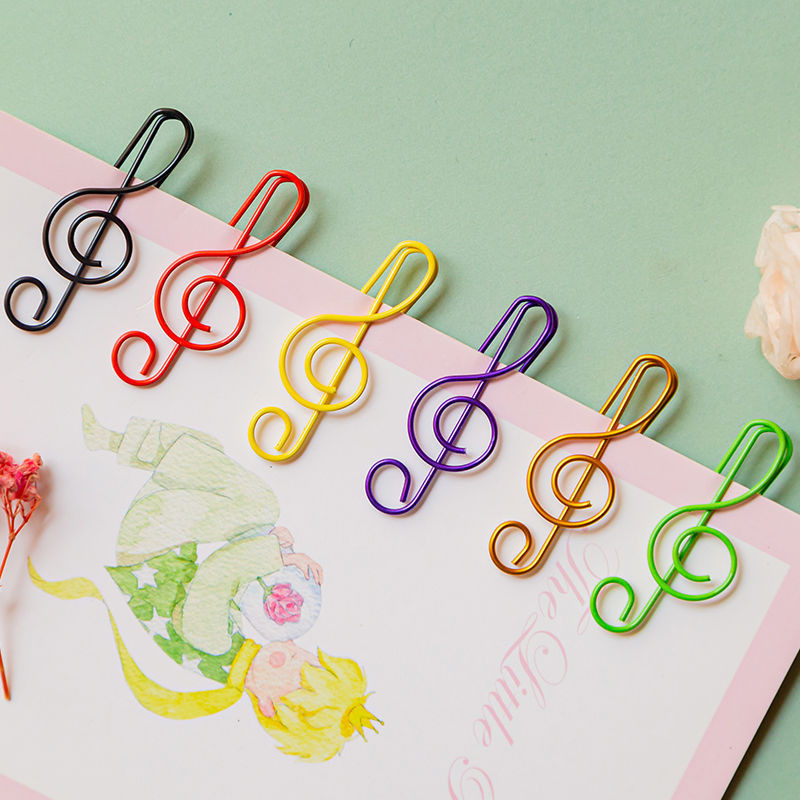 F&X Cute Paperclip Colorful Metal Musical Note-Shaped Paper Clip Music ...