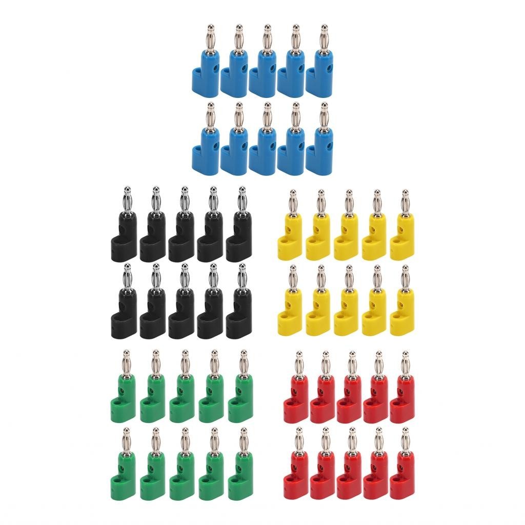 Ufriend 10pcs 4mm Stackable Banana Plug Connectors Solderless Plugs Kit ...