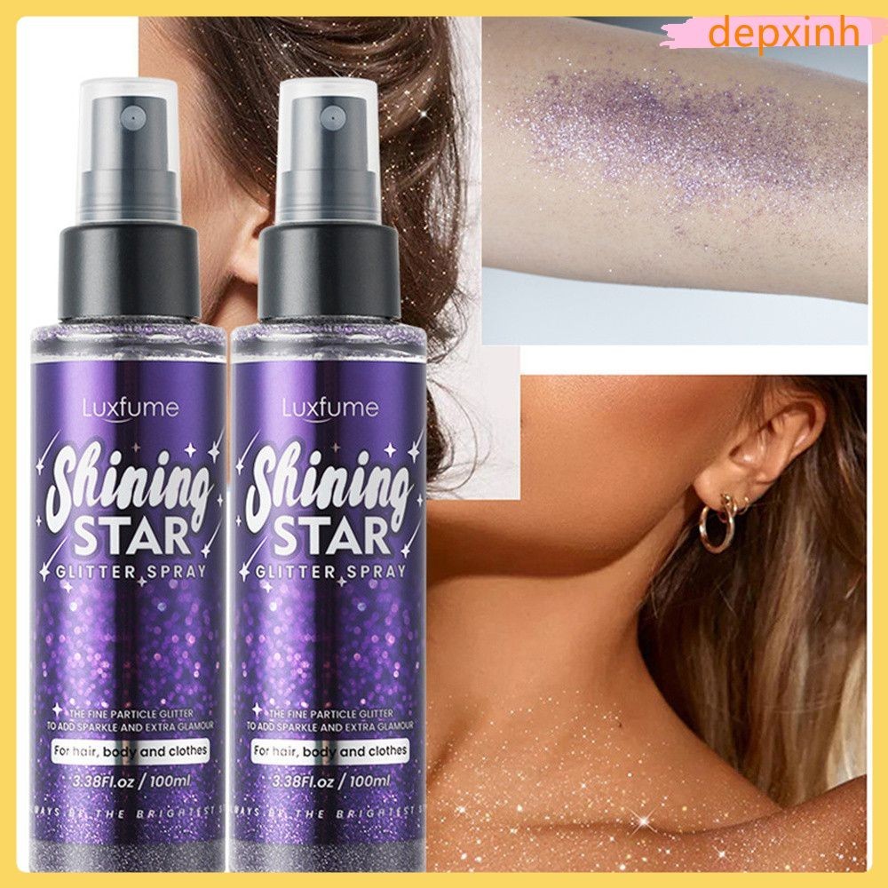 in stock Body Face Hair Glitter Spray Shiny Fine Glitter Purple 100ml ...