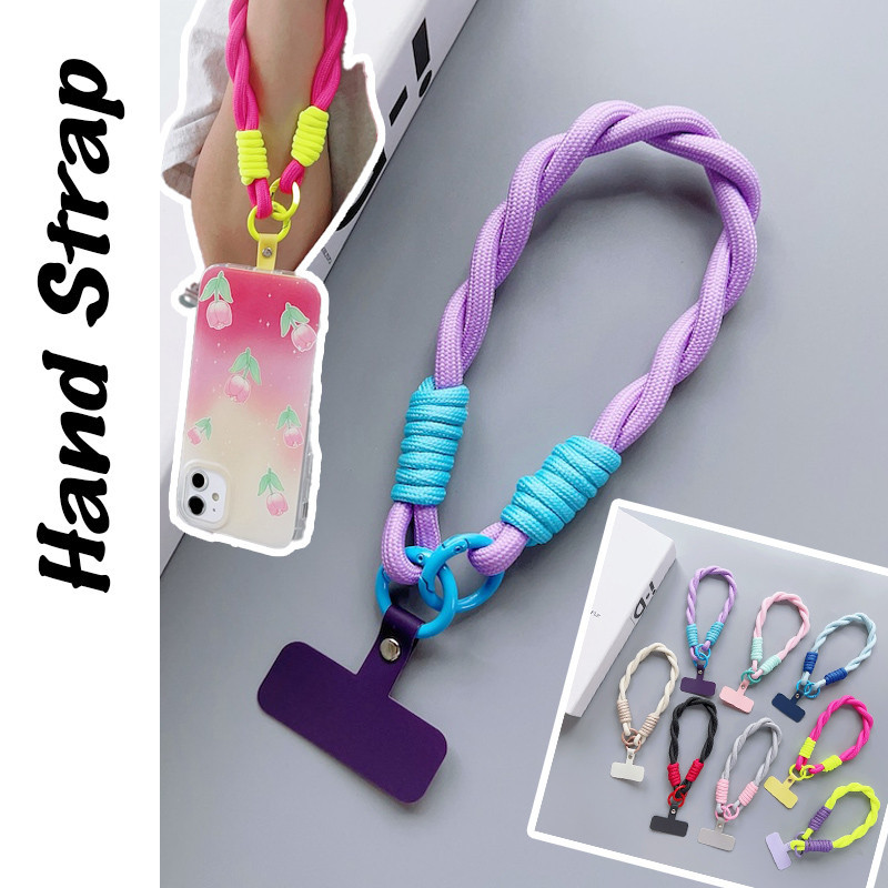 Universal Mobile Phone Lanyard Strap Hanging Chain Ring Cord with Patch  Wrist Strap Cell Phone Detachable Rope Keychain