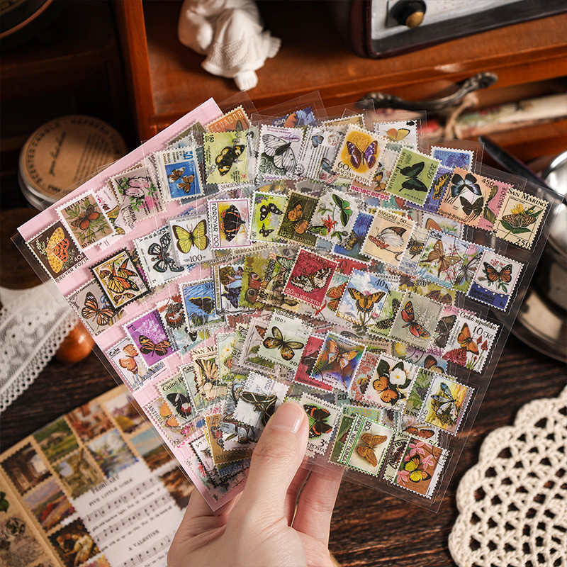 Journamm 8 Pcs/pack PET Vintage Stamp Stickers DIY Scrapbooking ...