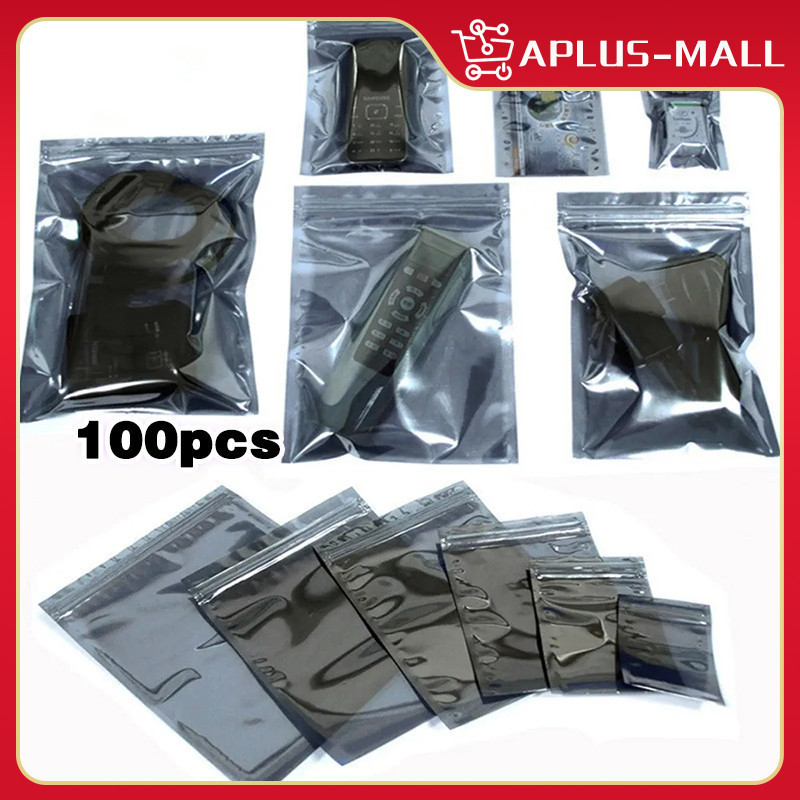 100 PCS ESD Anti-Static Shielding Pouches - 2x4 Inches (5x10cm) For Electronics