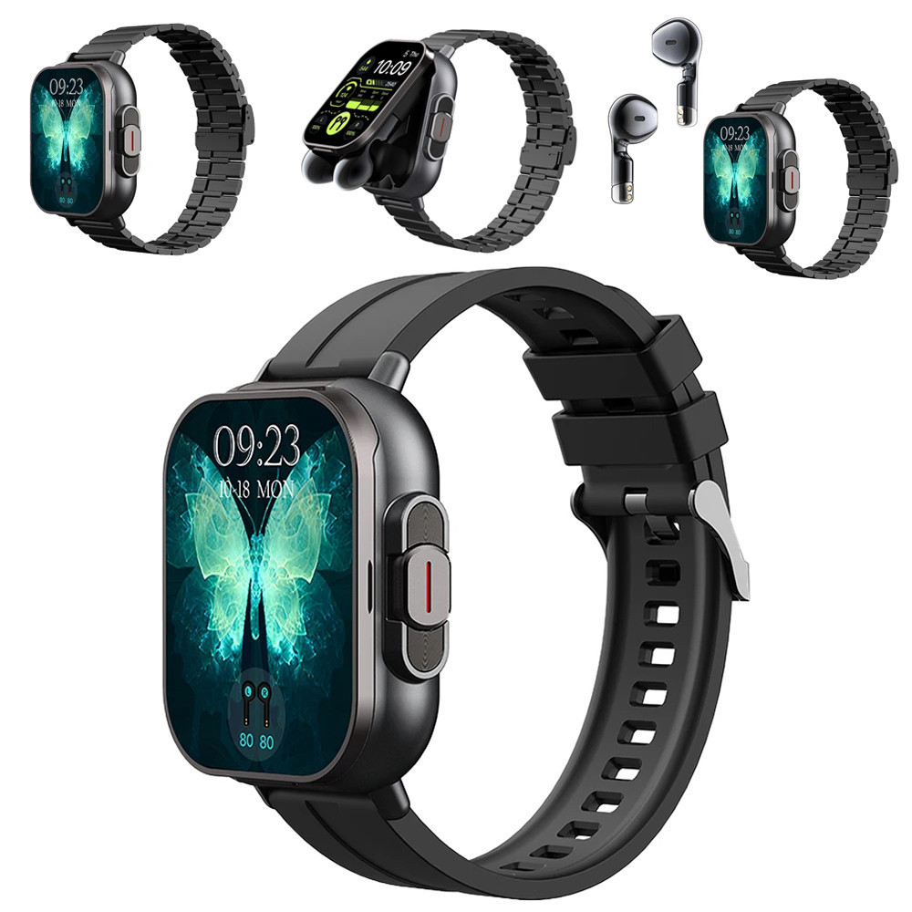 D8 TWS Earphone Sports Watch Wireless Bluetooth Headset Calling