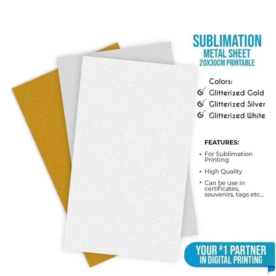 Printable Glitter Metal Sheet Certificates Plaque Awards Sublimation I Gold Silver White 7501