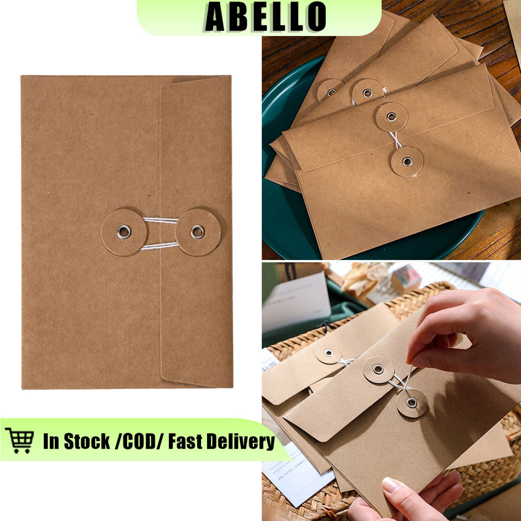 Kraft Paper Buckle Envelopes Retro Envelope With Button And String ...