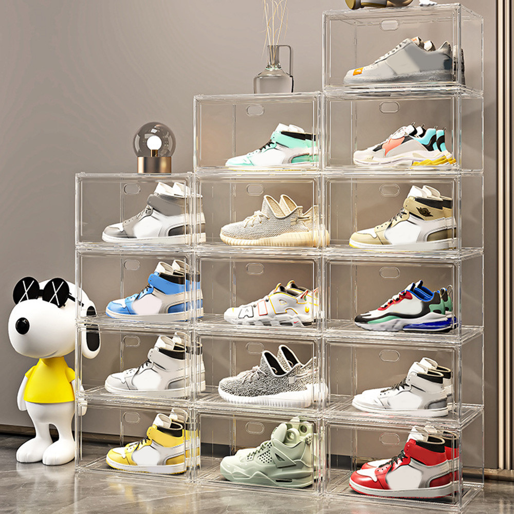 Acrylic sneaker shoes rack clear shoe box transparent box storage ...